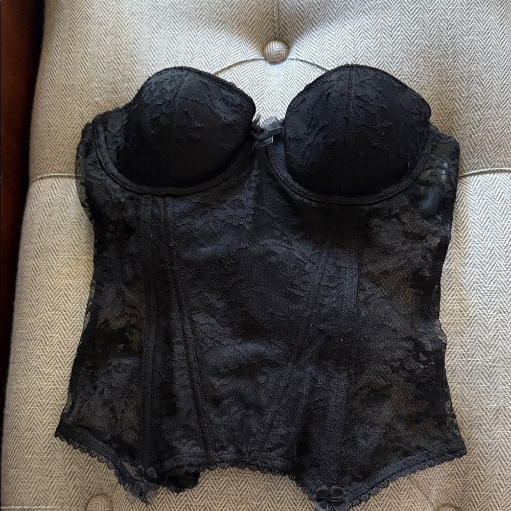 H&M Black Lace Bustier Corset size 6
